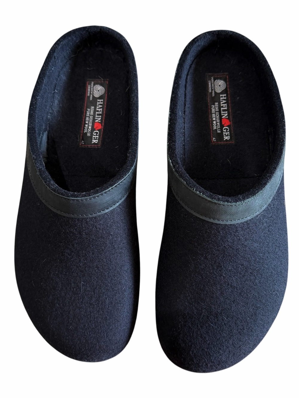 Halfinger Unisex GZ Clogs EU 42 Black Wool Mules Slip On Arch Support Slippers - Picture 9 of 9